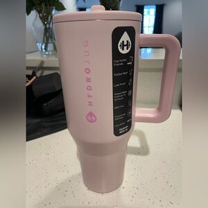 HydroJug Traveler - 40 oz Water Bottle with Handle & Flip Straw - Color - Pink